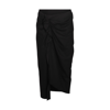 DRIES VAN NOTEN BLACK WOOL BLEND PENCIL SKIRT