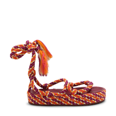 Isabel Marant Erol Tasseled Rope Sandals In Orange