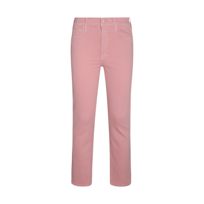 Mother Pink Cotton Blend The Mid Dazzler Jeans In Quarz Pink