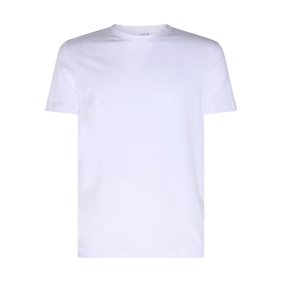 Malo White Cotton Blend T-shirt In Candido