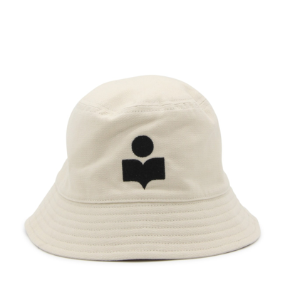 Isabel Marant Cream And Black Cotton Haley Bucket Hat In Ecru/black