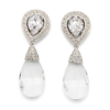 ALESSANDRA RICH WHITE AND SILVER-TONE METAL EARRINGS