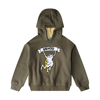 Kenzo Logo-print Cotton Blend Hoodie In Khaki