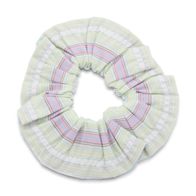 Ganni Mauve Chalck Stripe Scrunchie In Multi