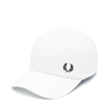 FRED PERRY WHITE AND BLACK COTTON BASEBALL CAP
