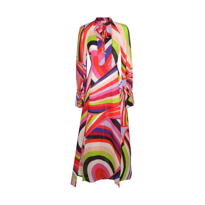 Emilio Pucci Multicolor Cotton Dress In Printed