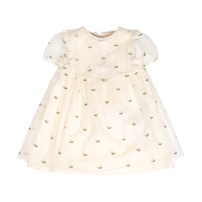 Gucci Babies' Ditsy Cotton Dress In Milk