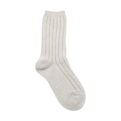 Brunello Cucinelli Beige Cashmere Socks In White