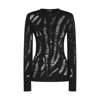 Versace Viscose Ripped Knit Jumper In Black