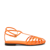 ALEVÌ ORANGE LEATHER ELENA FLATS