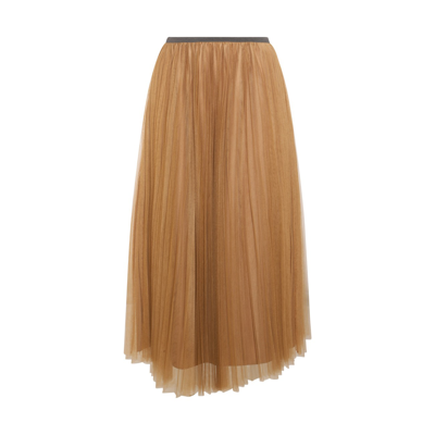 Fabiana Filippi Light Brown Skirt In Camel