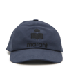ISABEL MARANT BLUE COTTON BASEBALL CAP