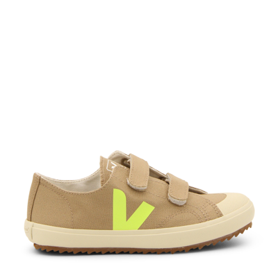 Veja X Bonpoint Dune Canvas Leather Sneakers In Neutral