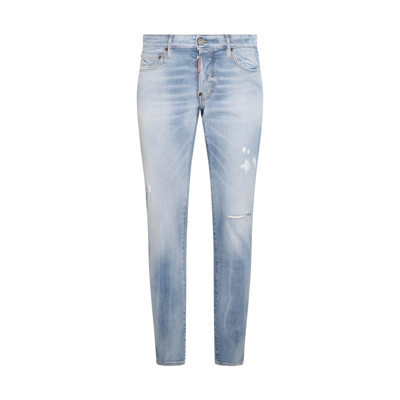 Dsquared2 Light Blue Cotton Jeans In Navy Blue