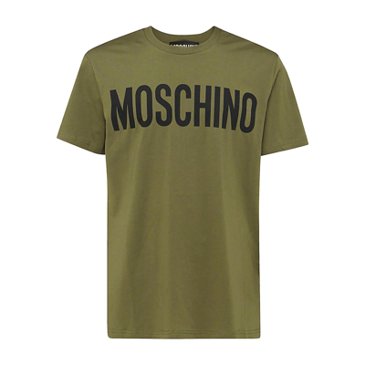 Moschino Green And Black Cotton T-shirt In Olive