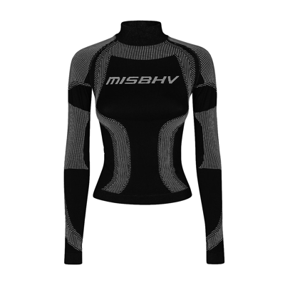 Misbhv Logo-print Mock Neck Performance Top In Multi