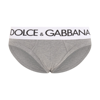 DOLCE & GABBANA GREY COTTON LOGO BRIEFS