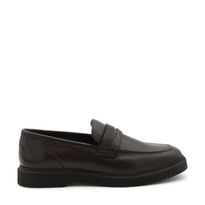 Brunello Cucinelli Brown Leather Loafers