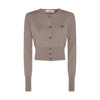Vivienne Westwood Stone Virgin Wool Orb Bea Cardigan In Grey