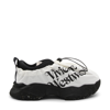 VIVIENNE WESTWOOD BLACK AND WHITE CANVAS LOGO SNEAKERS