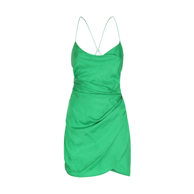 Gauge81 Shiroi Silk Mini Slipdress In Green