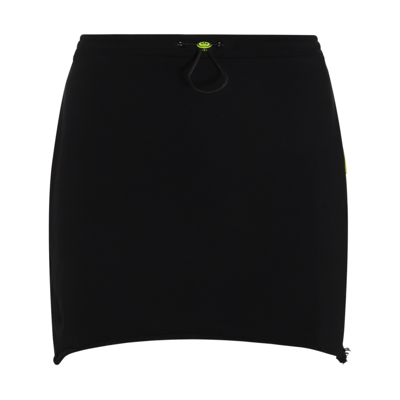 Barrow Drawstring-fastening Cotton Miniskirt In Black