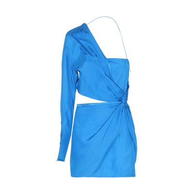 Gauge81 Blue Silk Blend Dress In Lapis