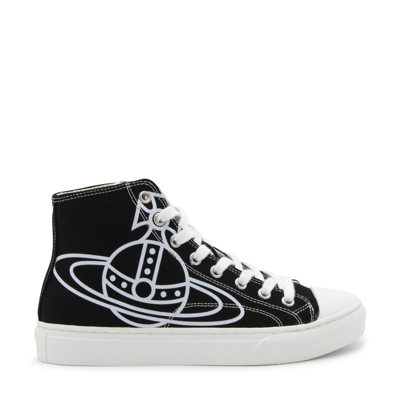 Vivienne Westwood Orb-print Canvas High-top Trainers In Black