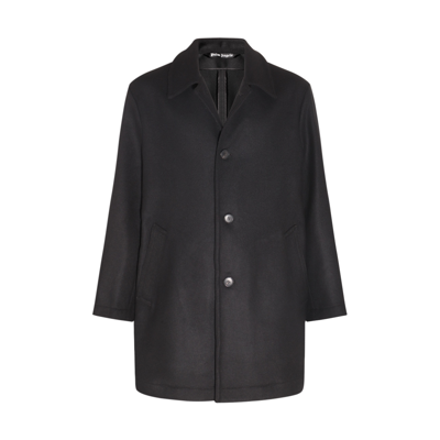 Palm Angels Black Wool Blend Coat