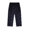GUCCI NAVY WOOL AND COTTON BLEND GG PANTS