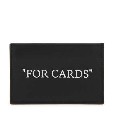 Off-white Black And White Leather Cardholder In Brown