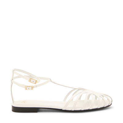 Alevì White Leather Elena Flats