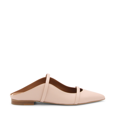 Malone Souliers Maureen Nappa Leather Flat Mules In Almond
