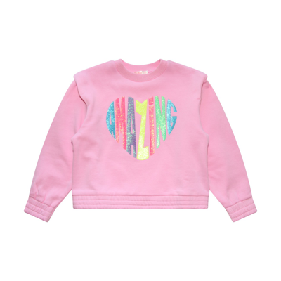 Billieblush Babies' Pink Cotton Sweatshirt In Rosa