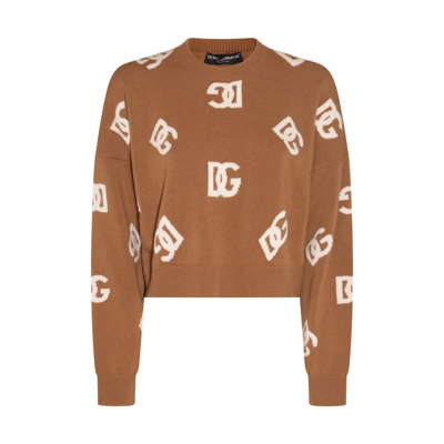 Dolce & Gabbana Beige And White Wool Jumper