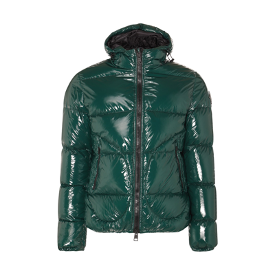 HERNO COLLEGE GREEN GLOSSY PADDED DOWN JACKET