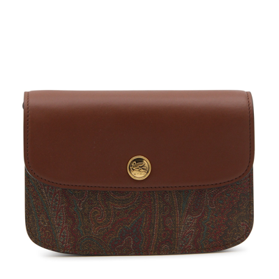 Etro Brown And Multicolour Leather Essential Crossbody Bag
