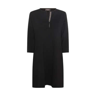 Fabiana Filippi Wool Short Dress In Black