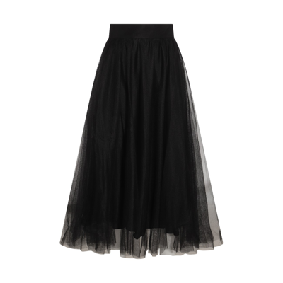 Zimmermann Black Tulle Midi Skirt