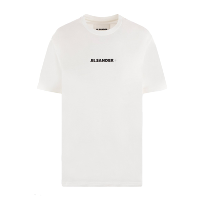 Jil Sander White Cotton T-shirt In Porcelain