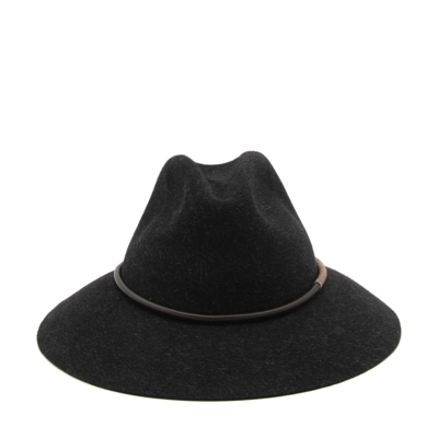 Brunello Cucinelli Felt Fedora Hat In Charcoal Grey