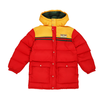 Gucci Live Red And Orange Puffer Casual Jacket In Live Red/mix