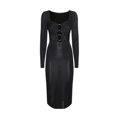 Tom Ford Knitted Midi Dress With Cut-outs In Black