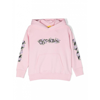 OFF-WHITE PINK AND BLACK PATTERNED COTTON SWEATSHIRT