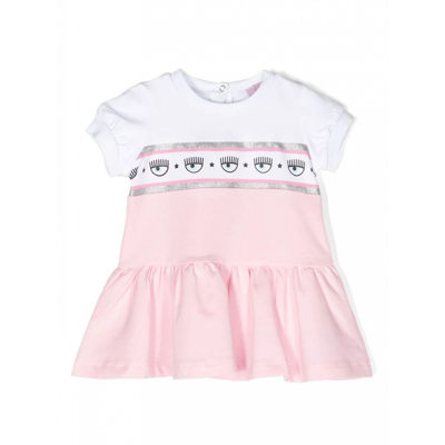 Chiara Ferragni White And Pink Fairytale Cotton Eyestar Dress