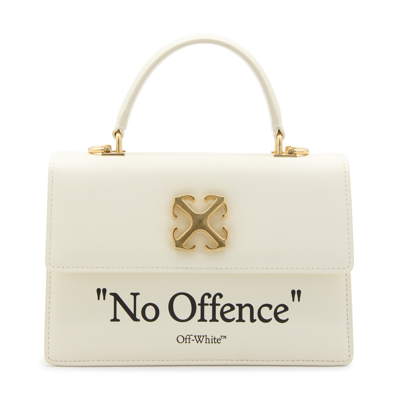 Off-white Cream And Black Leather Jitney Handle Bag In Beige Black