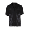 VISION OF SUPER BLACK COTTON FLAMES SHIRT