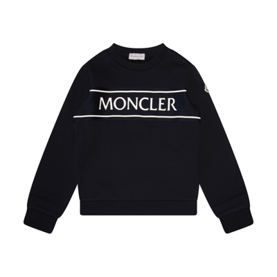 Moncler Blue Sweatshirt For Kids With Logo