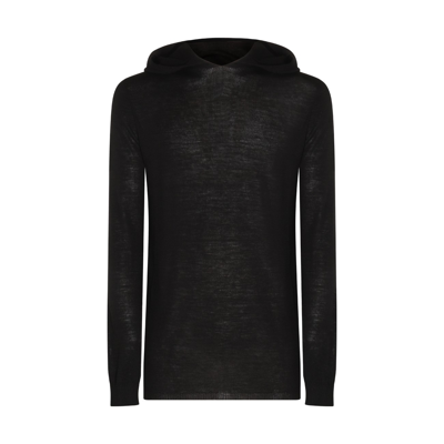 Rick Owens Black Virgin Wool Jumper