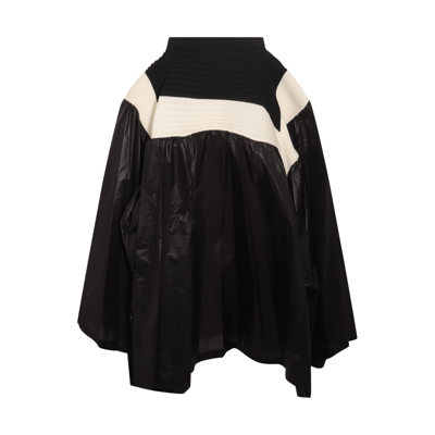 Issey Miyake Square Scheme 2 Stripe Knit Structured Skirt In Black